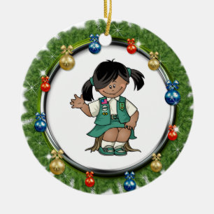 Junior Dark Skin Pine Wreath With Ornaments