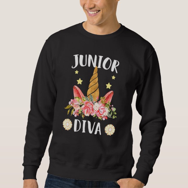 Junior Diva First day of school unicorn magical Sweatshirt (Front)