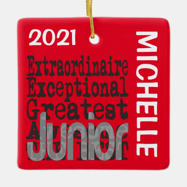 Junior Extraordinaire CUSTOM Ceramic Ornament (Front)