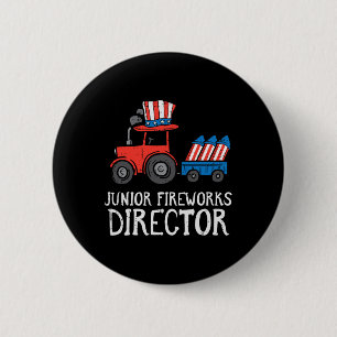 Junior Fireworks Director Tractor 4th Of July Boys 6 Cm Round Badge