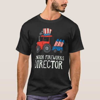 Junior Fireworks Director Tractor 4th Of July Boys T-Shirt