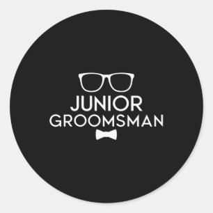 Junior Groomsman Groom Wedding Party Classic Round Sticker