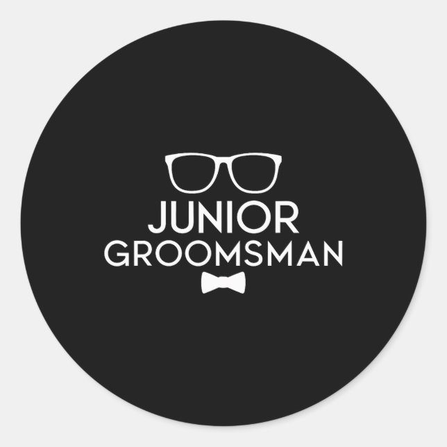 Junior Groomsman Groom Wedding Party  Classic Round Sticker (Front)