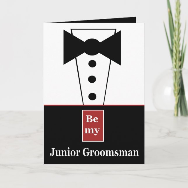 JUNIOR GROOMSMAN Invitation with Tux Funny A01 (Front)