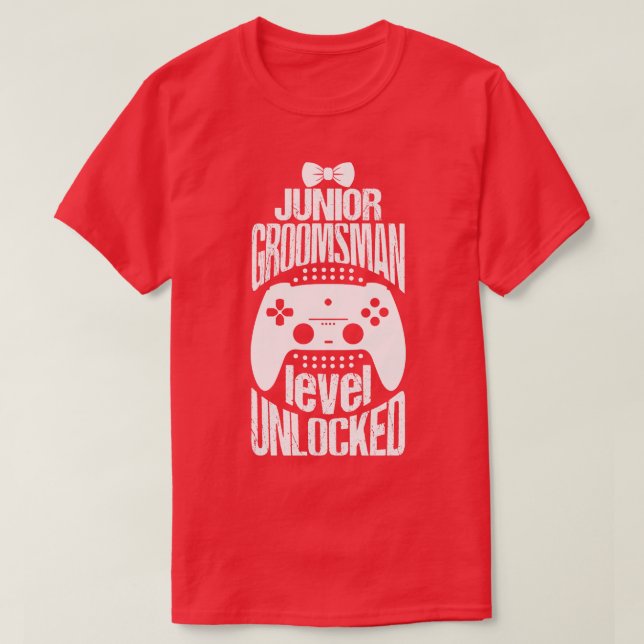 Junior Groomsman Level Unlocked 1 T-Shirt (Design Front)