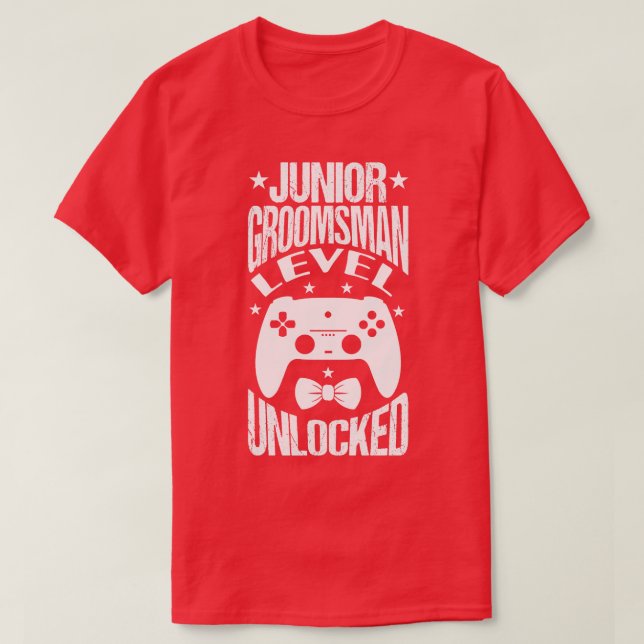 Junior Groomsman Level Unlocked Wedding Party 2 T-Shirt (Design Front)