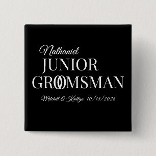 Junior Groomsman Wedding 15 Cm Square Badge