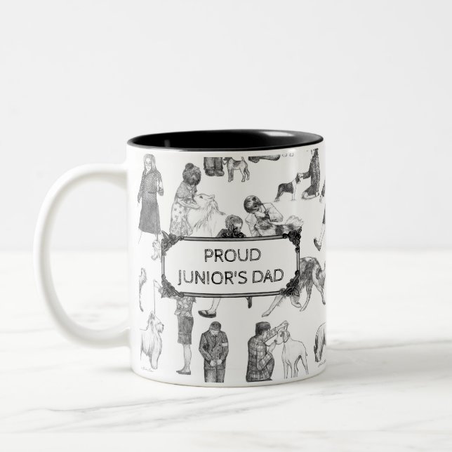 JUNIOR Handlers Dog Show Black Toile Two-Tone Coffee Mug (Left)