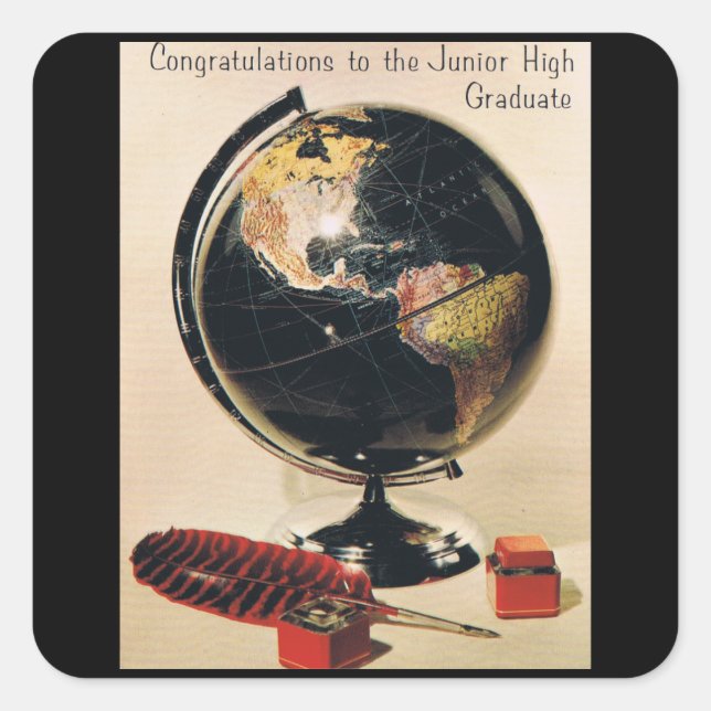 Junior High Graduation Square Sticker (Front)