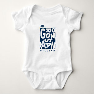 Junior Jr. Groomsman, wedding party, Navy Blue Baby Bodysuit