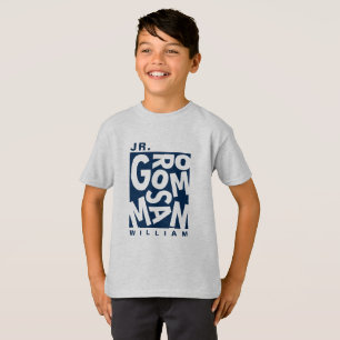 Junior Jr. Groomsman, wedding party, Navy Blue T-Shirt
