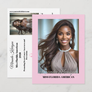 Junior Pageant Autograph Postcard Soft Pastel Pink