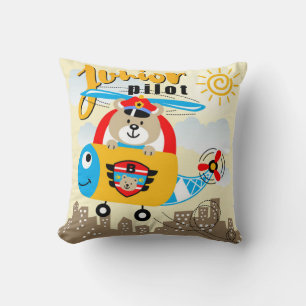Junior Pilot Bear Cushion