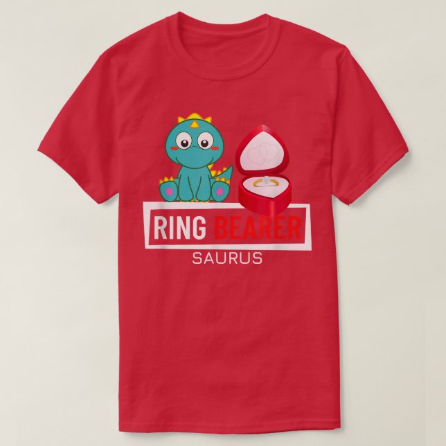 Junior Ring Bearer Saurus Wedding Party Kids Ring  T-Shirt (Design Front)