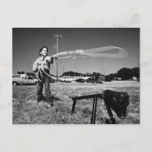 Junior Rodeo, girl(7-9)practising how to use Postcard