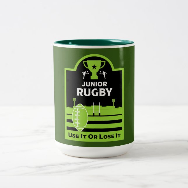 Junior Rugby Players Two-Tone Coffee Mug (Center)