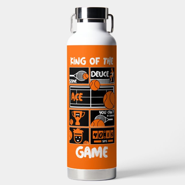 Junior Teen Tennis Player T-Shirt  Water Bottle (Front)