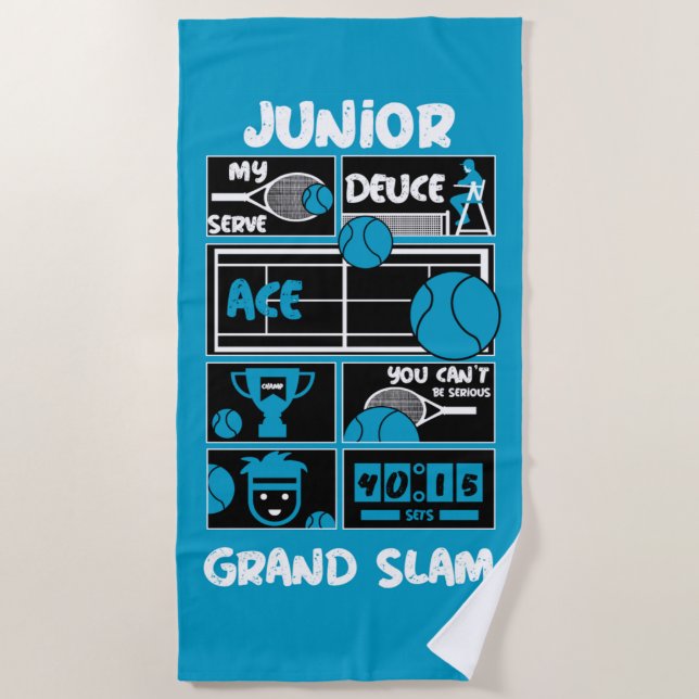 Junior Tennis Player Gift     Beach Towel (Front)