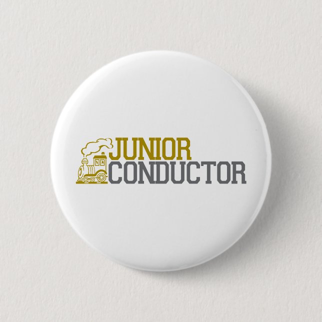 Junior Train Conductor 6 Cm Round Badge (Front)