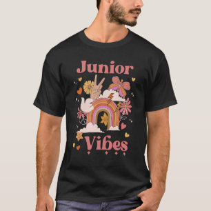 Junior Vibes School Groovy Retro Boho Rainbow 11th T-Shirt