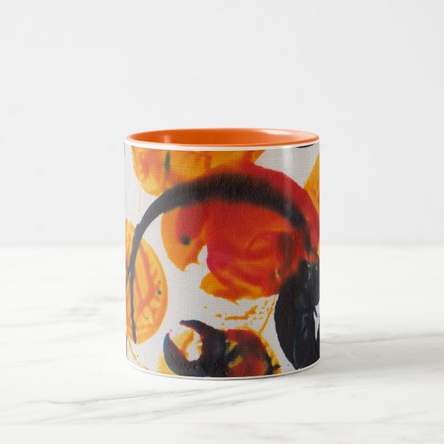 Juniper, Abstrat Art #1 Two-Tone Coffee Mug (Center)
