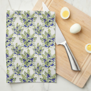 Juniper berry pattern tea towel