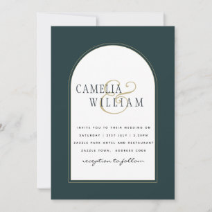 Juniper Green Gold Modern Wedding INVITE QR Code