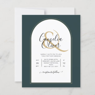 Juniper Green Gold Modern Wedding INVITE QR Code