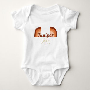 Juniper Name Outfit Boho Hippie Rainbow Neutral Baby Bodysuit