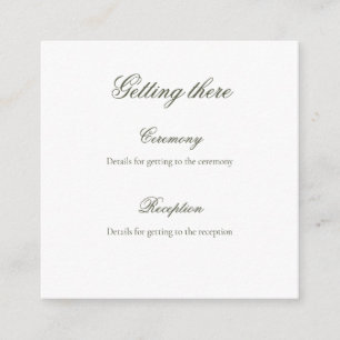 Juniper Rococo "Getting There" Wedding Details Enclosure Card