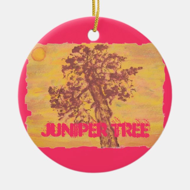 juniper tree art ceramic tree decoration (Front)