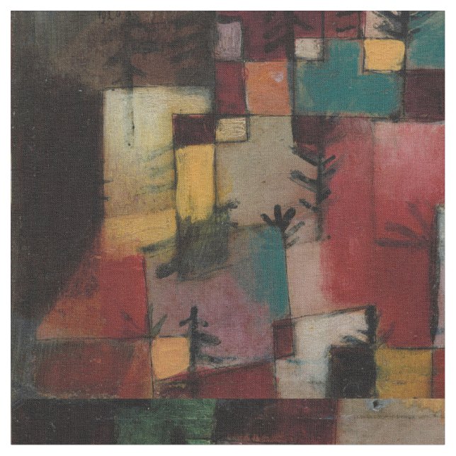 "Junipers" Paul Klee inspired fabric (Close Up)
