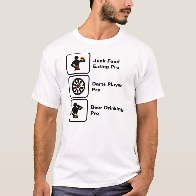 Junk Food, Darts Player, Beer T-Shirt (Front)