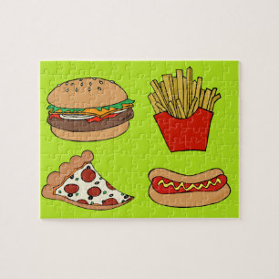 Junk food design jigsaw puzzle
