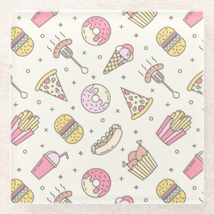 Junk Food Glass Coaster