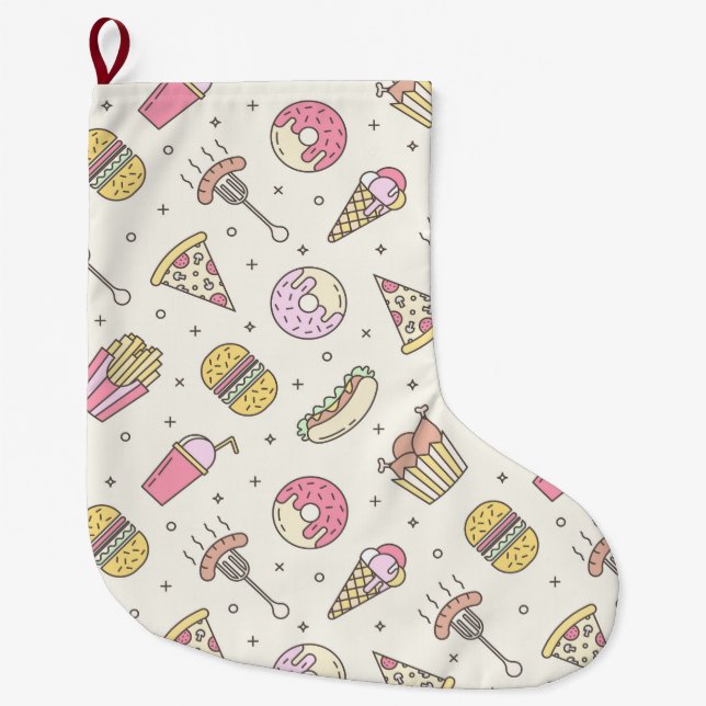 Junk Food Large Christmas Stocking (Front)