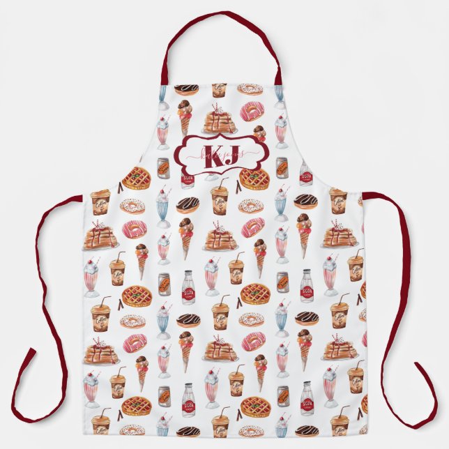 Junk Food Pattern | Dessert and Sweets Apron (Front)