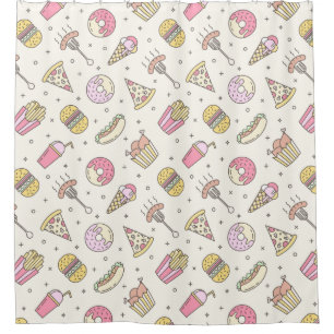Junk Food Pattern Shower Curtain