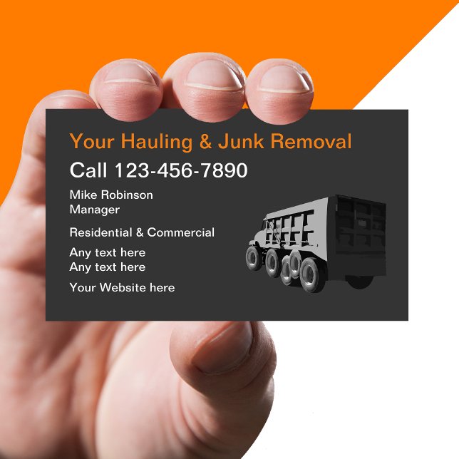 Junk Hauling And Removal Services Business Card (Creator Uploaded)