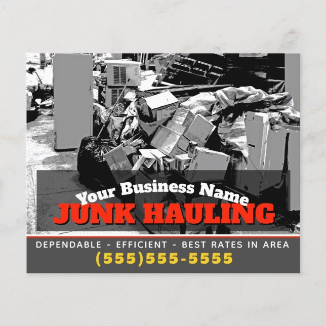 Junk Hauling Garbage Removal 4x5 Custom Marketing Flyer (Front)