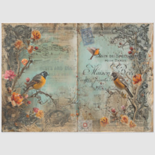 Junk Journal Birds and Eggs Tissue Paper