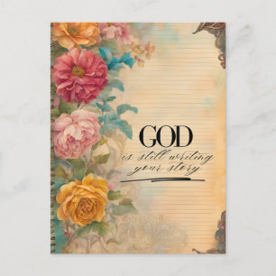 Junk Journal God is Still Writing Your Story Postcard