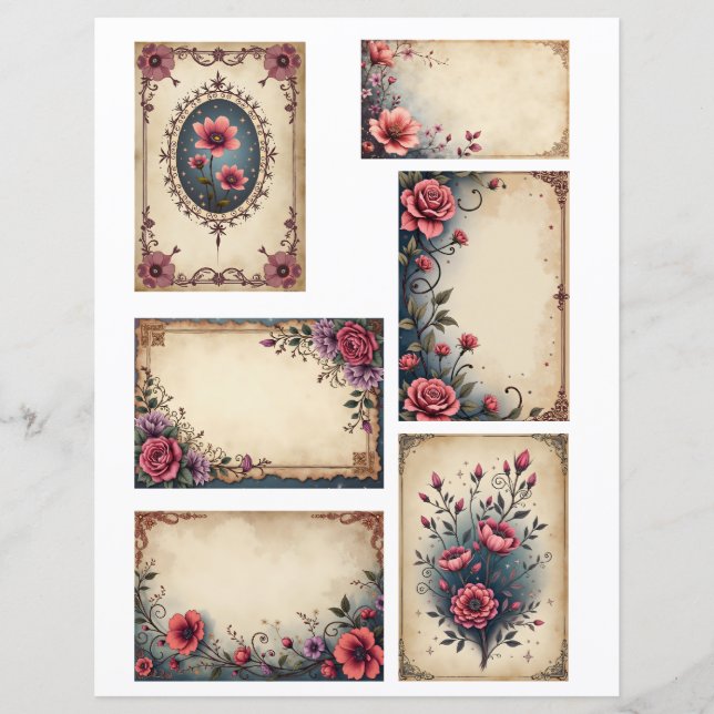 Junk Journal Scrapbook Paper Ephemera Tags  (Front)