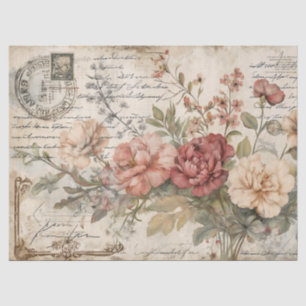 Junk Journal Vintage Roses Tissue Paper