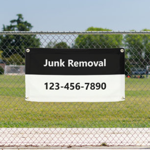Junk Removal Black and White Business Phone Number Banner