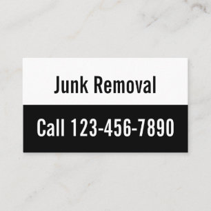 Junk Removal Black and White Promotional Business Card
