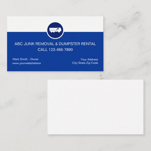 Junk Removal Business Cards (Front/Back)