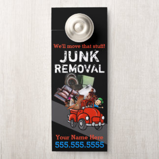 Junk Removal Garbage Hauling Red Pickup 2 Door Hanger