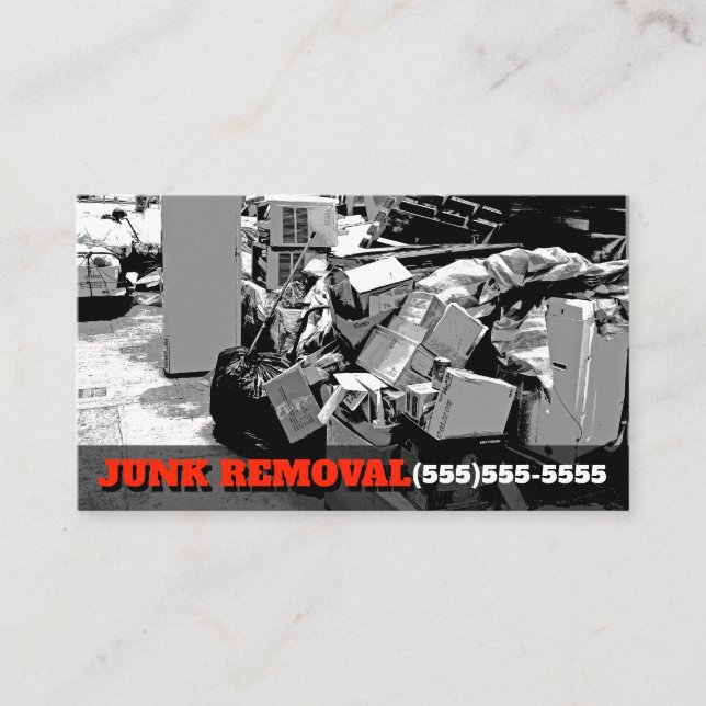 Junk Removal Garbage Hauling Truck Business Promo Business Card (Front)