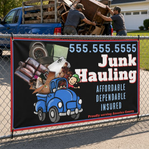 Junk Removal. Garbage Hauling. Truck Hauling Banner